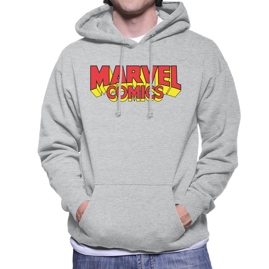 Marvel Comics Retro Red Yellow Logo Men's Hooded Sweatshirt product image 1