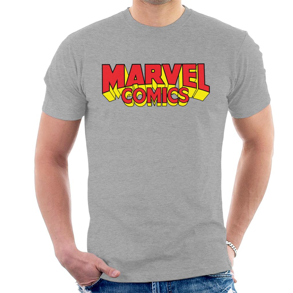 Marvel Comics Retro Red Yellow Logo Men's T-Shirt product image 1