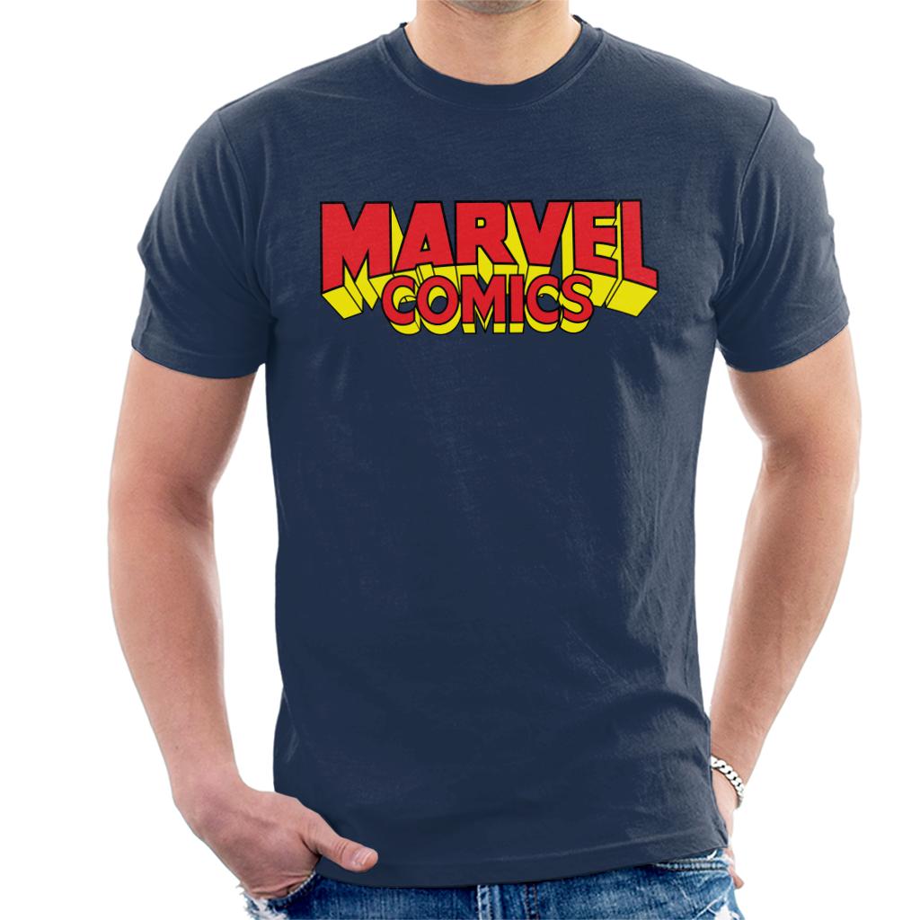 Marvel Comics Retro Red Yellow Logo Men's T-Shirt product image 6
