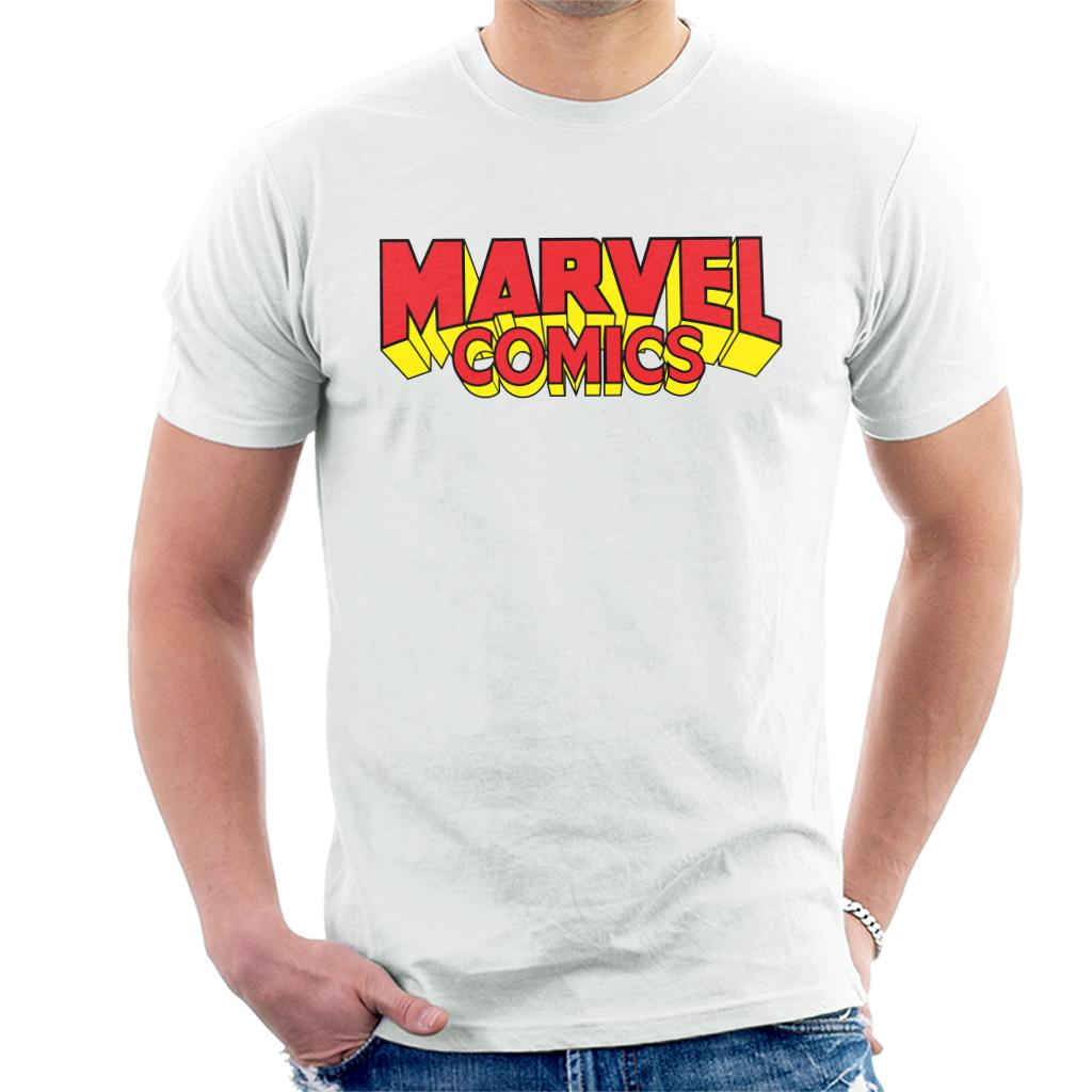 Marvel Comics Retro Red Yellow Logo Men's T-Shirt product image 4