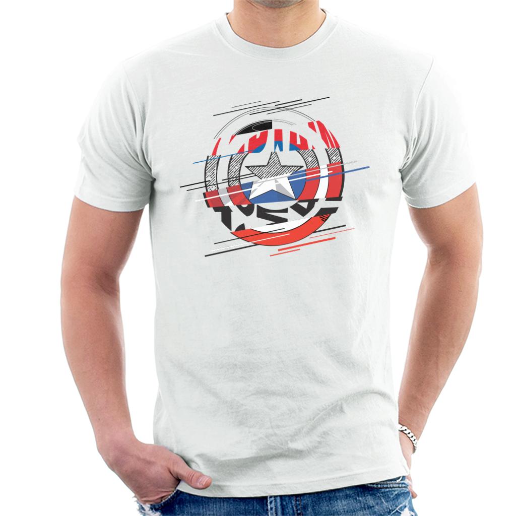 Marvel Captain America Slashed Shield Men's T-Shirt product image 1