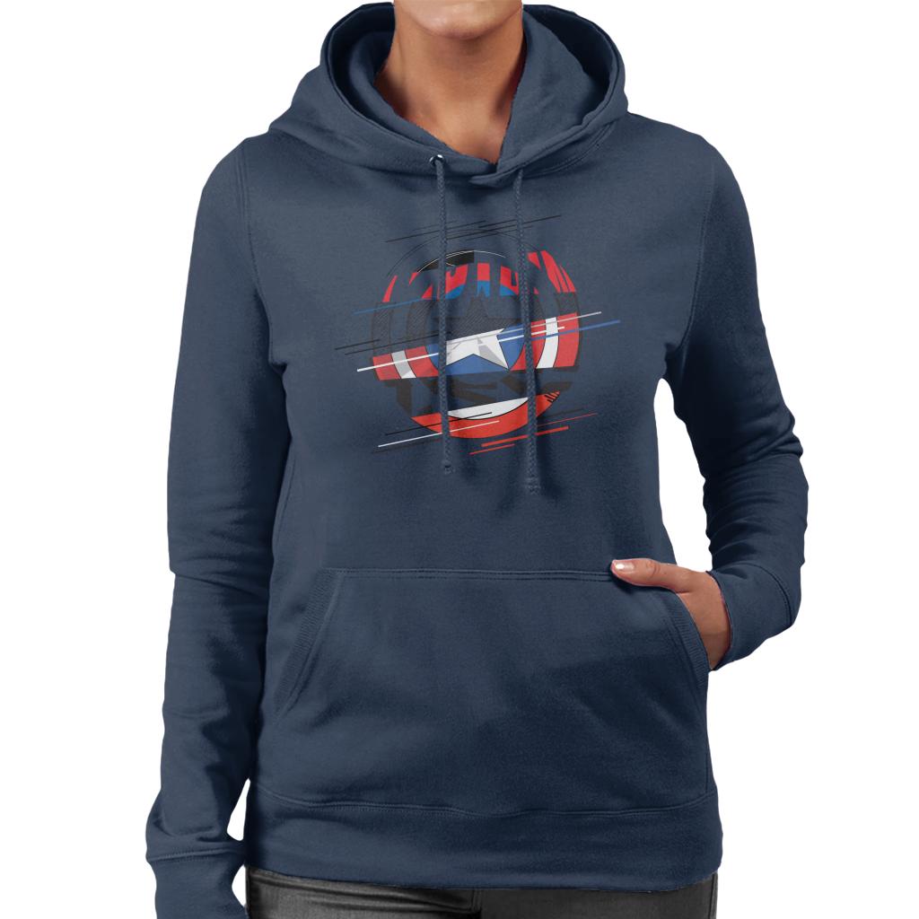 Marvel Captain America Slashed Shield Women's Hooded product image 4