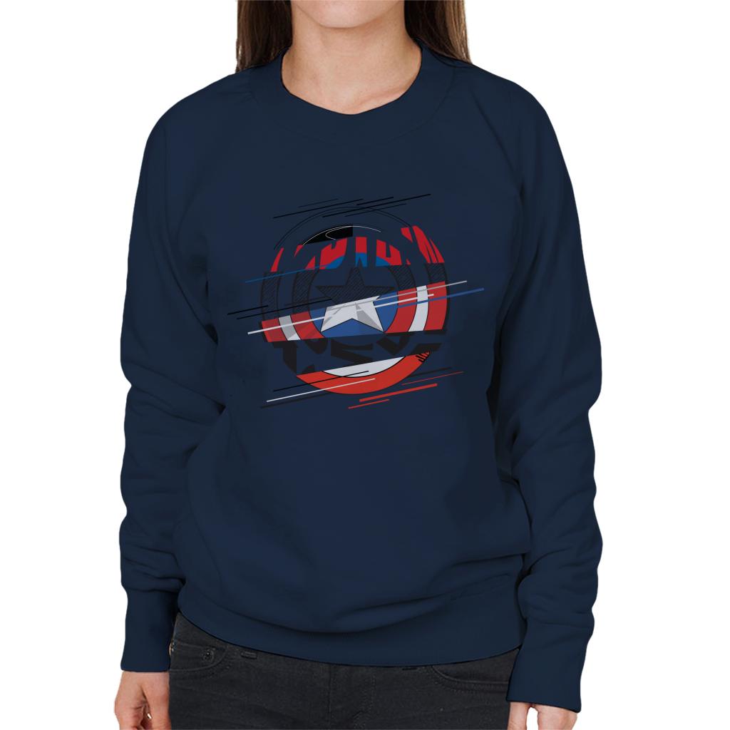 Marvel Captain America Slashed Shield Women's Sweatshirt product image 4
