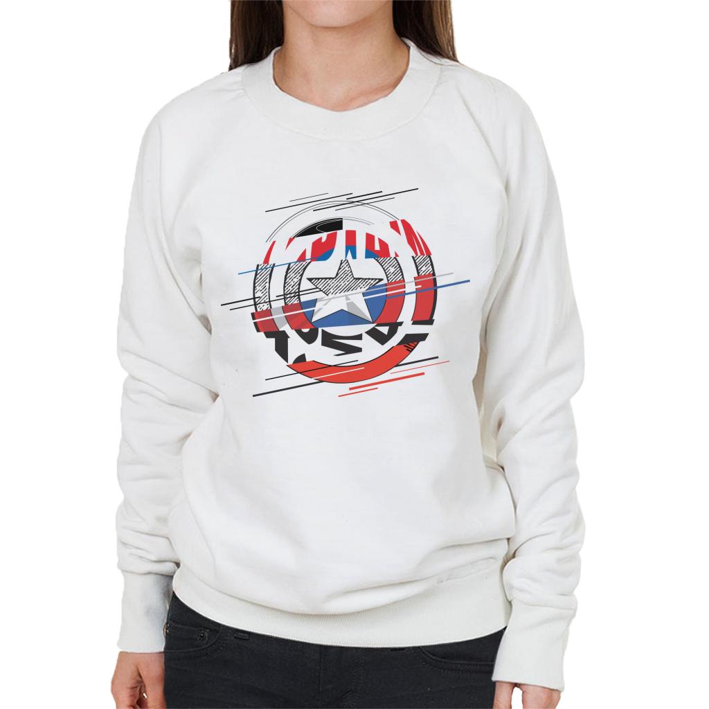 Marvel Captain America Slashed Shield Women's Sweatshirt product image 1