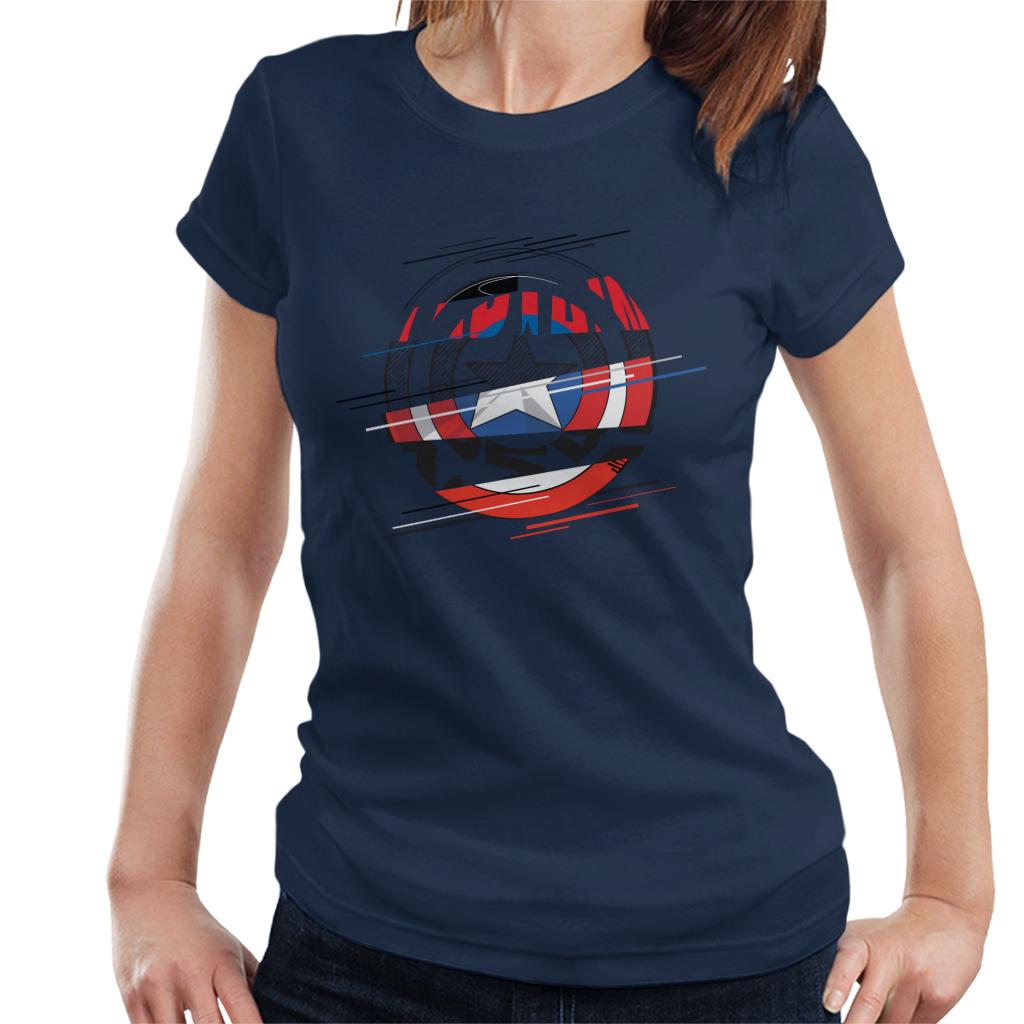Marvel Captain America Slashed Shield Women's T-Shirt product image 4