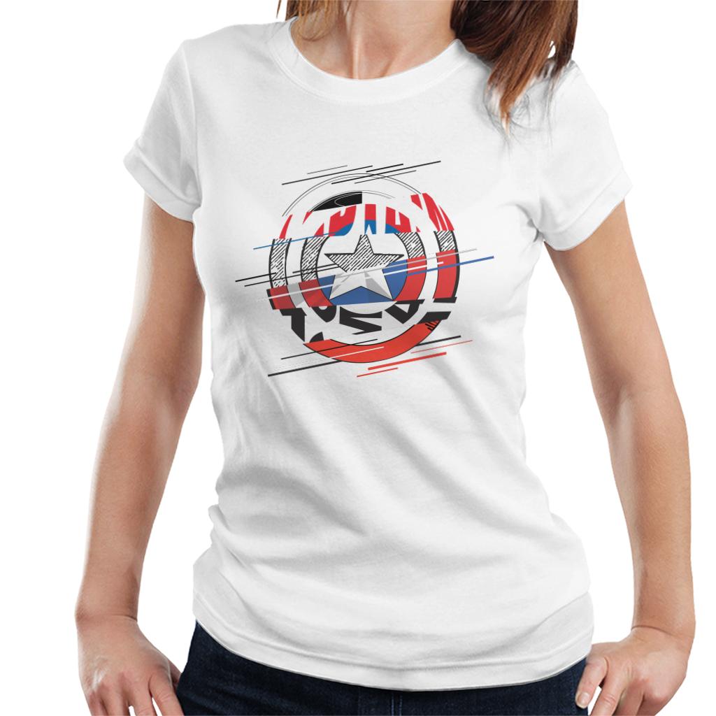 Marvel Captain America Slashed Shield Women's T-Shirt product image 1