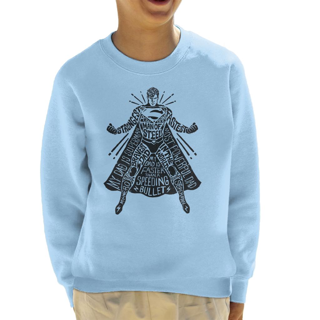 Superman Fathers Day Most Powerful Dad Kid's Sweatshirt product image 4