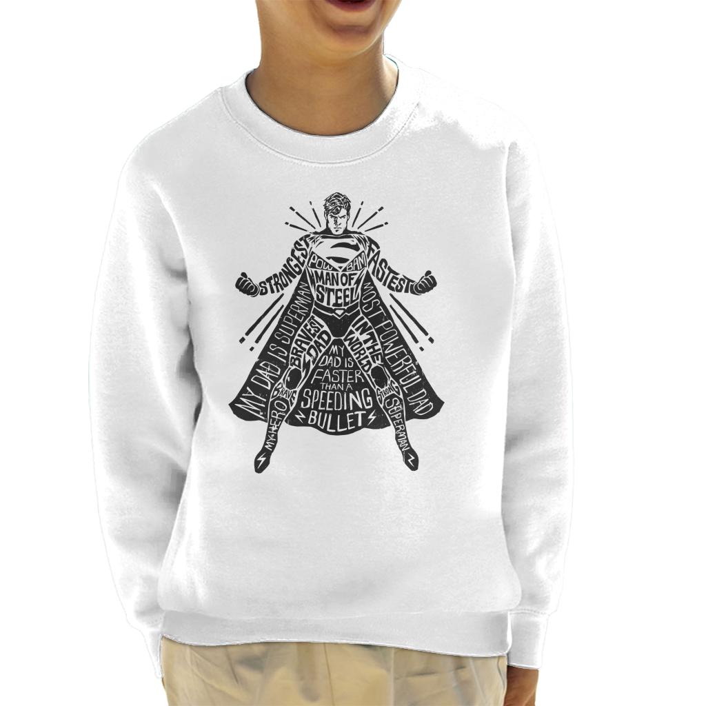 Superman Fathers Day Most Powerful Dad Kid's Sweatshirt product image 6