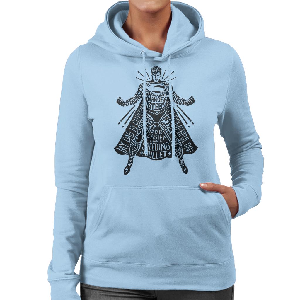 Superman Fathers Day Most Powerful Dad Women's Hooded product image 6