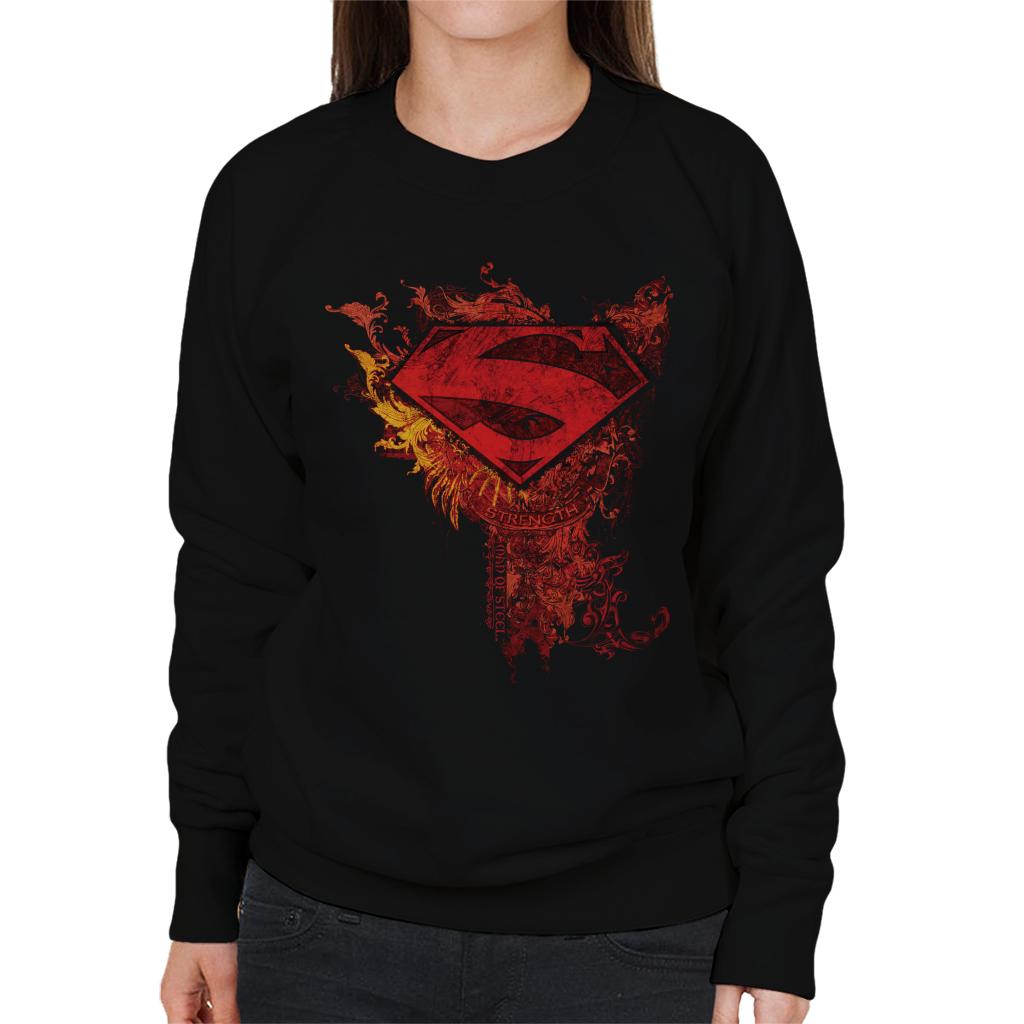Superman Red Floral Crest Strength Man Of Steel Women's product image 1