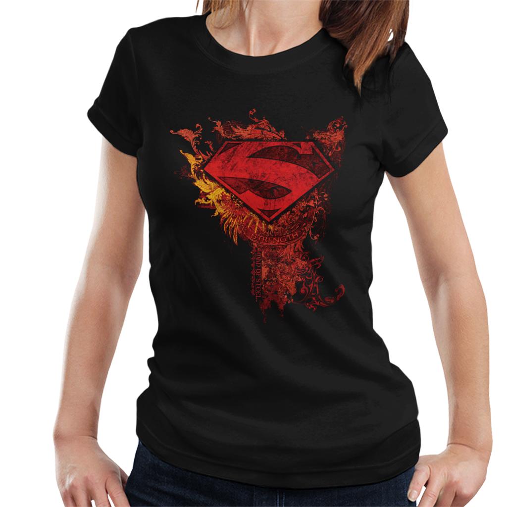 Superman Red Floral Crest Strength Man Of Steel Women's product image 1