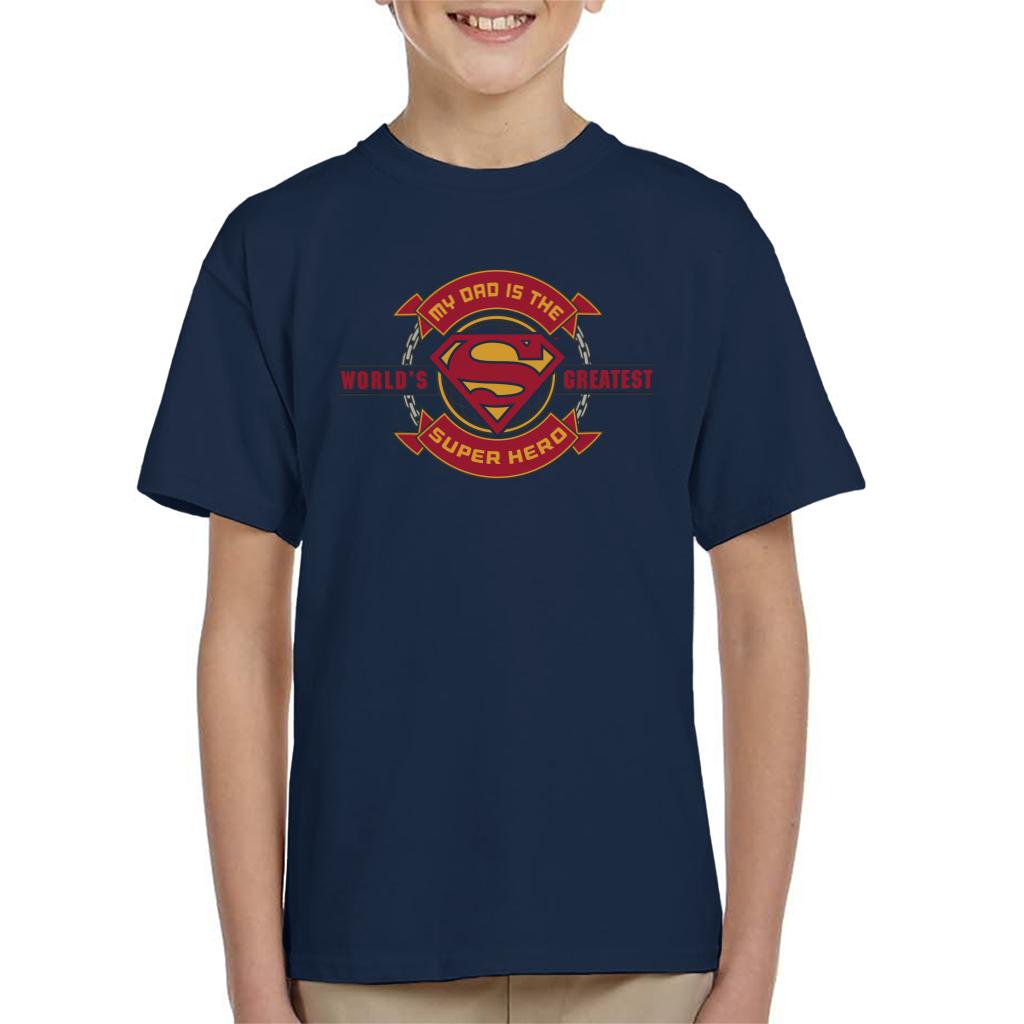 Superman My Dad Is The Super Hero Fathers Day Kid's T-Shirt product image 6