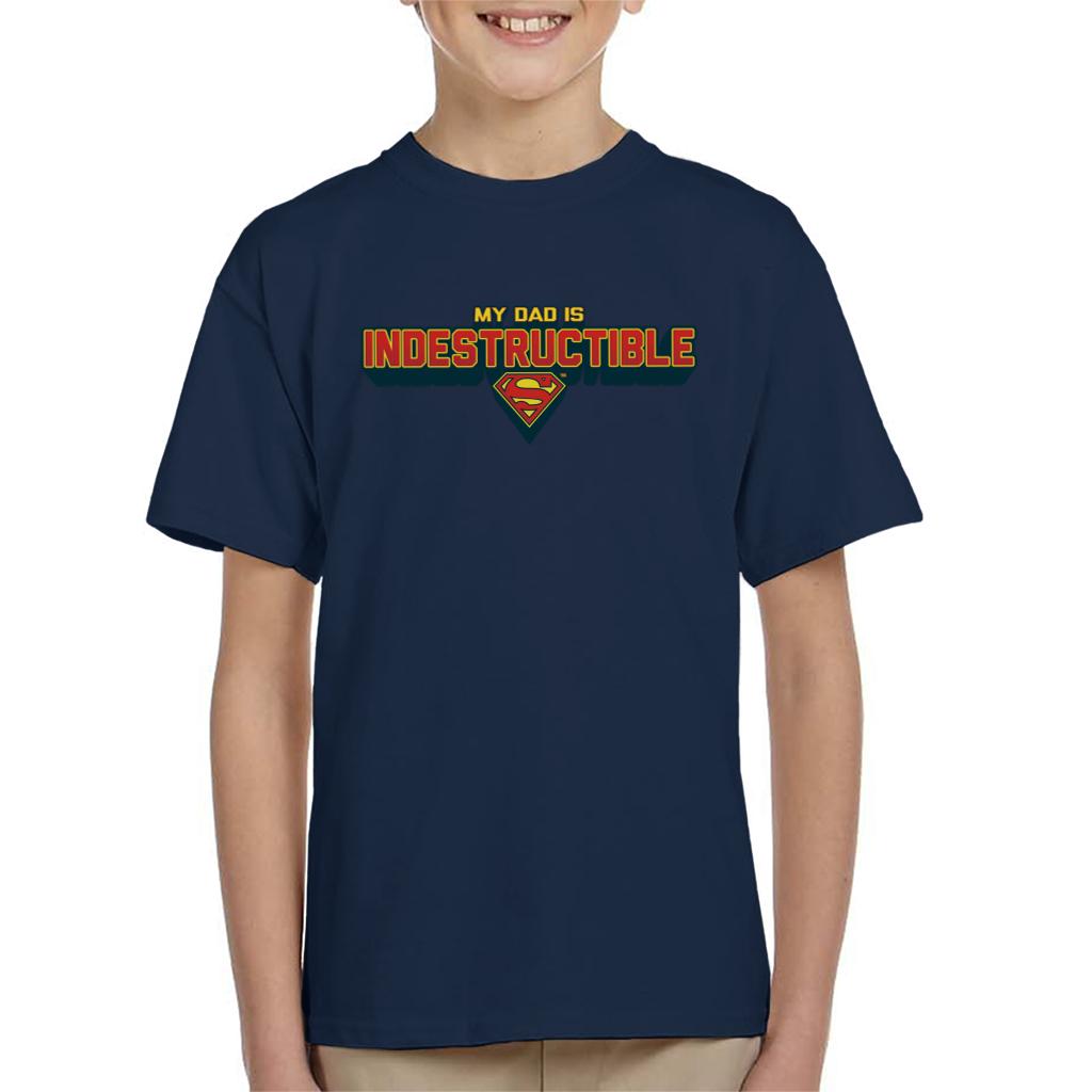 Superman My Dad Is Indestructible Fathers Day Kid's T-Shirt product image 4