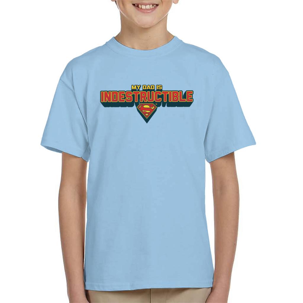 Superman My Dad Is Indestructible Fathers Day Kid's T-Shirt product image 6