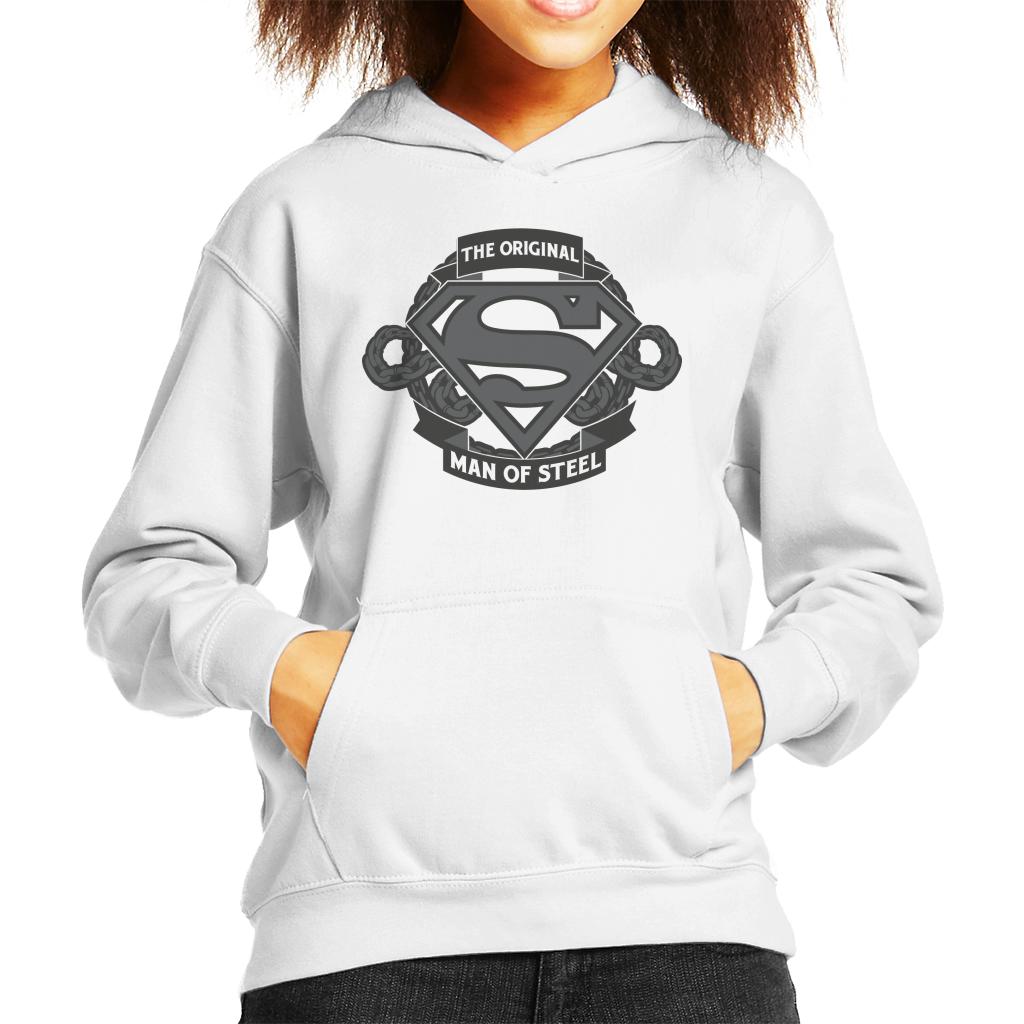 Superman Original Man Of Steel Chain Link Logo Kid's Hooded product image 4