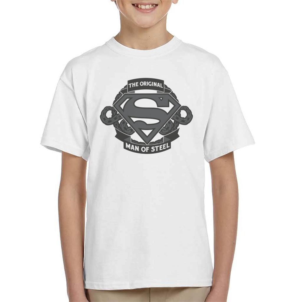 Superman Original Man Of Steel Chain Link Logo Kid's T-Shirt product image 4