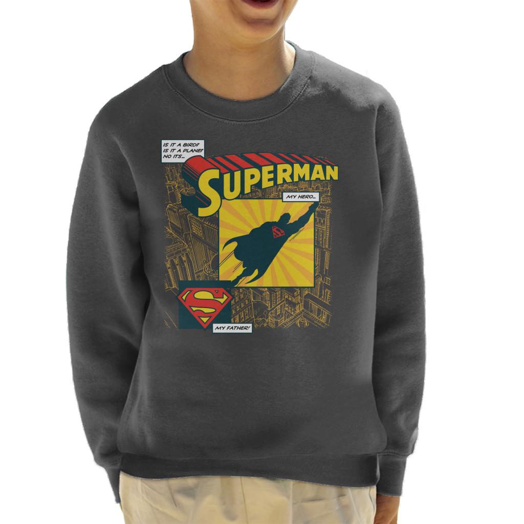 Superman Fathers Day My Hero My Father Kid's Sweatshirt product image 4