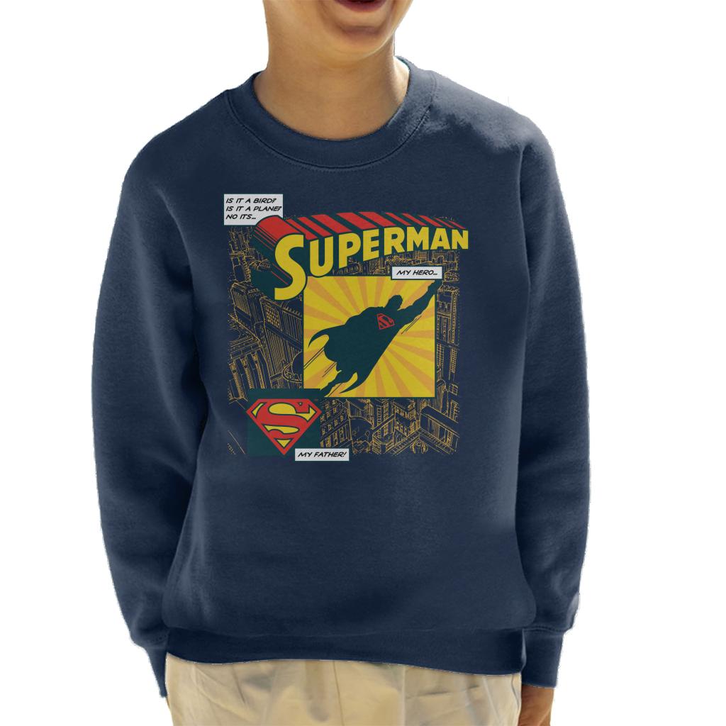 Superman Fathers Day My Hero My Father Kid's Sweatshirt product image 6