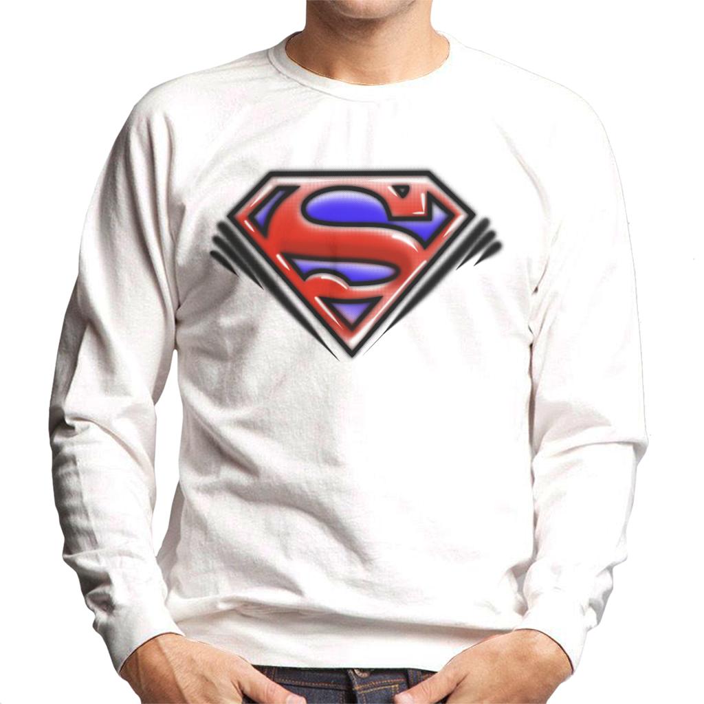 Superman Classic S Logo Pop Art Dot Style Men's Sweatshirt product image 6