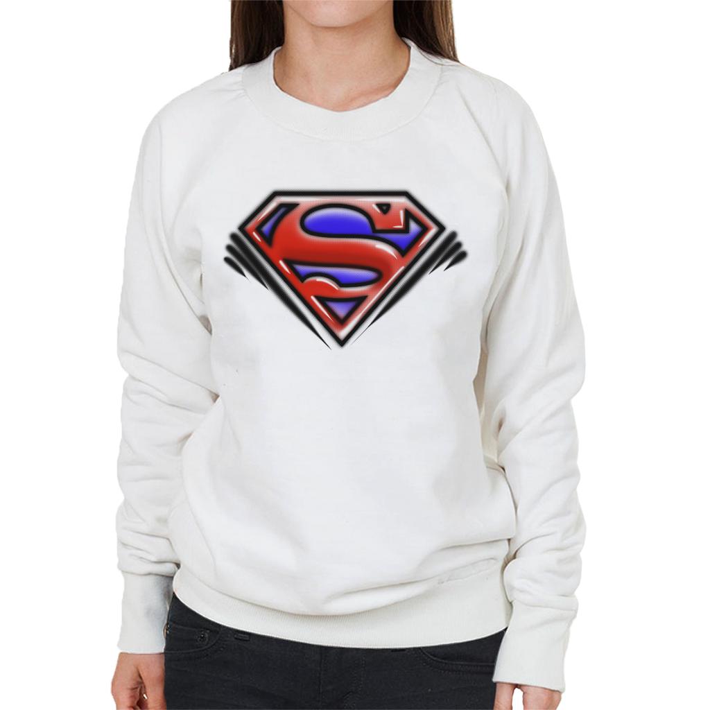 Superman Classic S Logo Pop Art Dot Style Women's Sweatshirt product image 6