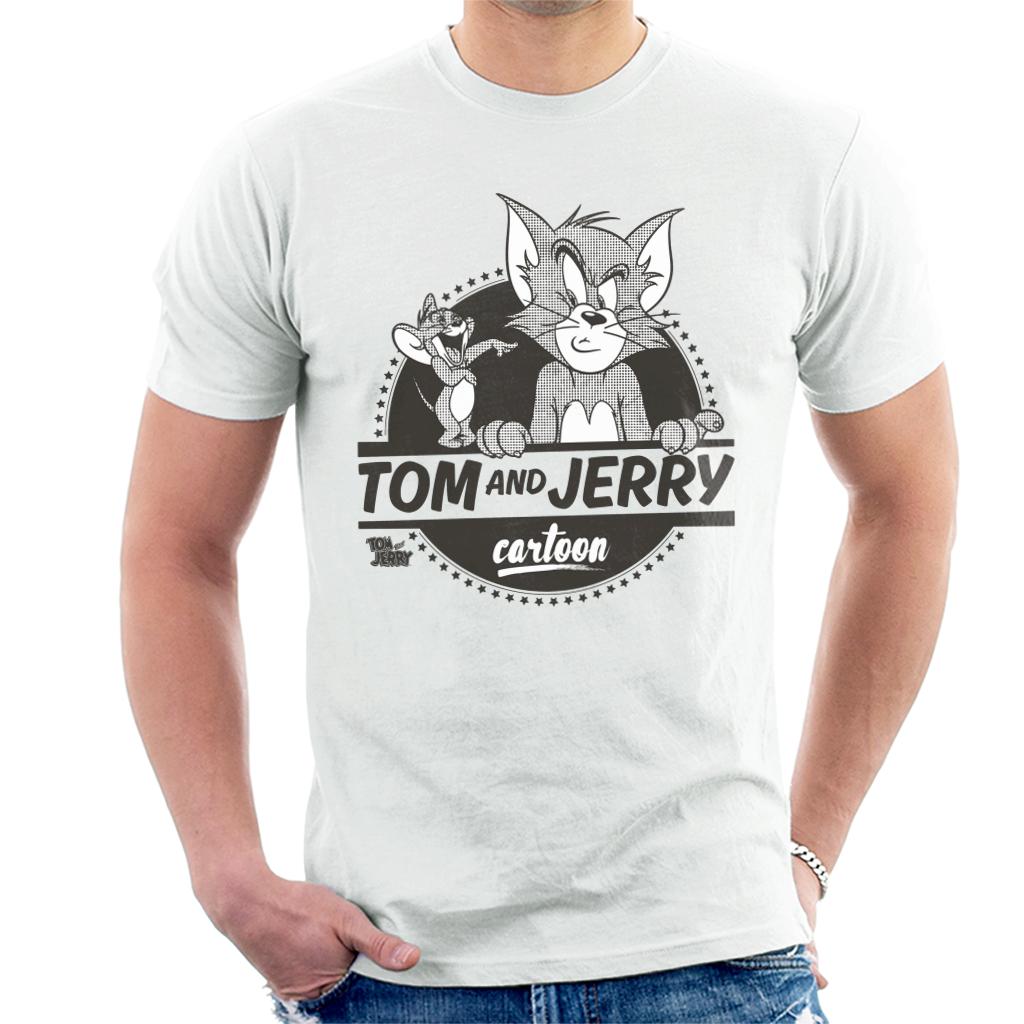 Tom and Jerry Retro Cartoon Star Logo Men's T-Shirt product image 1